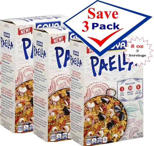 Goya Seafood Paella Kit  8 oz Servings 3 Pack of 3